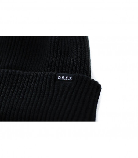 black Obey cuffed beanie.